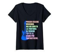 Donna Sarò Anche Vecchio ma Ho Visto Tutte Le Band più fantastiche Maglietta con Collo a V