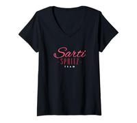 Donna Sarti Spritz Team | Holy Rosa Aperitivo Estivo Social Club Maglietta con Collo a V