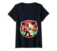 Donna Sasquatch Big-Foot Big Foot vacanze estive vacanze vacanze Maglietta con Collo a V