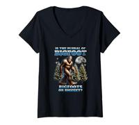 Donna Sasquatch, Divertente Bigfoot Maglietta con Collo a V