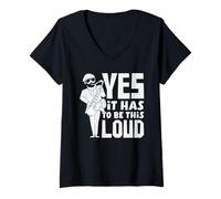 Donna Sassofonista Deve Essere così Forte Maglietta con Collo a V