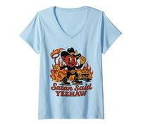 Donna Satana Said Yeehaw Retro Devil Western Cowboycore Maglietta con Collo a V