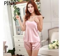 Donna Satin Pantaloncini Camiciola Canottiera Pigiama Lingerie Intimo Notte Set