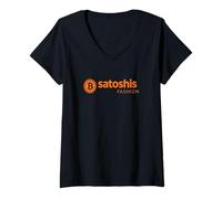 Donna Satoshis moda cripto stile blockchain cultura bitcoin Maglietta con Collo a V
