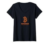 Donna Satoshis moda cripto stile blockchain cultura bitcoin Maglietta con Collo a V