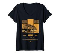 Donna Savannah Monitor Modern Streetwear Reptile Keeper Maglietta con Collo a V