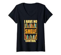 Donna Scaffale Libri Regalo Divertente per Nerd Libro Leggere Maglietta con Collo a V