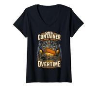 Donna Scaricatore di Porto One Container Away from Overtime Maglietta con Collo a V