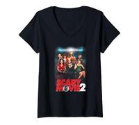 Donna Scary Movie 2 Poster Classic Y2K Horror Comedy Maglietta con Collo a V