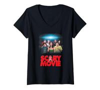 Donna Scary Movie Poster Classic Y2K Horror Comedy Maglietta con Collo a V