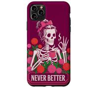 Donna Scheletro Floreale Chignon Caffè Mai Stata Meglio Custodia per iPhone 11 Pro Max