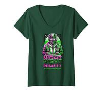 Donna Schermi notturni Cyber Gamer Glow Dreams Zone Maglietta con Collo a V