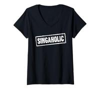 Donna Scherzo Cantante Divertente o Umorismo Orgoglio Cantanti Maglietta con Collo a V