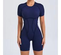 Donna Schiena Scoperta Corto Tuta Palestra Yoga Completo Accartocciare Workout