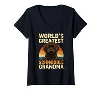Donna Schnoodle Nonna Vintage Dog Lover Owner World's Greatest Maglietta con Collo a V
