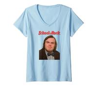 Donna School of Rock Dewey Photo Rock Band Movie Maglietta con Collo a V