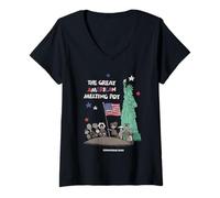 Donna Schoolhouse Rock Great American Melting Pot Retro Cartoon Maglietta con Collo a V