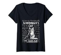 Donna Schrodingers Cat The Escape Plan Scherzo Schrodingers Donne Uomini Maglietta con Collo a V