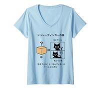 Donna Schrödinger's Cat Fisica quantistica Divertente Scienza Geek Maglietta con Collo a V