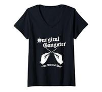 Donna Schrub Tech - Surgical Gangster - Surgery Technologist Nurse Maglietta con Collo a V
