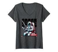 Donna Sci Fi Space Fishing Join in Chill E Pesca nello Spazio Maglietta con Collo a V