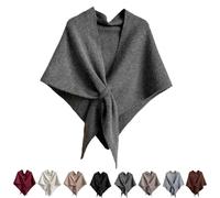 Donna Scialle,Scialle Triangolare Multifunzionale Per Donne,Moda Calda E Accogliente Sciarpa A Maglia,Leggera Da Viaggio Casual Tinta Unita Poncho (Grigio 1)