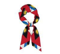 Donna Sciarpa Da Collo Cravatta Sottile Lunga,Moda Con Cravatta Classica Stampa Della Bandiera Di Antigua E Barbuda,Scialli Leggeri Foulard E Collo Fasce Per Capelli Di Colore Adorabile