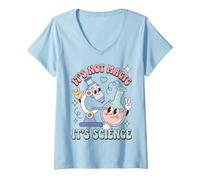Donna Science Humor It's Not Magic It's Science Saying Maglietta con Collo a V
