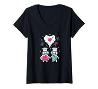 Donna Science Love Vibes Chemistry Lab Carino San Valentino Maglietta con Collo a V