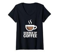 Donna Science of Coffee Routine caffè pour Over casa Maglietta con Collo a V