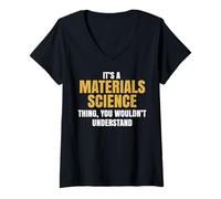 Donna Scienza dei materiali Regalo Materiali Scienza Maglietta con Collo a V