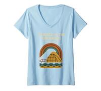 Donna Scienza sull'Arkansas Camicia Retro Rocket Dome River View Maglietta con Collo a V