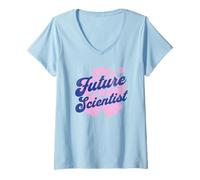 Donna Scienziato del futuro | STEM Girls | Scienza per ragazze Maglietta con Collo a V