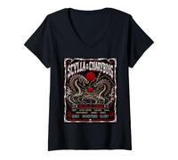 Donna Scilla e Charybdis Mitologia Greca Odissea Heavy Metal Maglietta con Collo a V