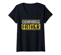 Donna Scimpanzé padre scimpanzé scimmietta amante scimmia scimmia scimmia migliore papà mai Maglietta con Collo a V