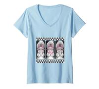 Donna Scoiattolo Trio Coquette Bow Bubblegum Retro Maglietta con Collo a V