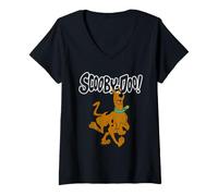 Donna Scooby Doo Big Logo Maglietta con Collo a V