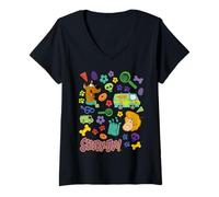 Donna Scooby-Doo Flower Icons Maglietta con Collo a V