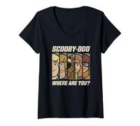 Donna Scooby-Doo Where Are You Faces Maglietta con Collo a V