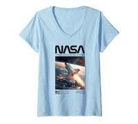 Donna Scoperta dello Space Shuttle della NASA sullo Spazio terrestre Maglietta con Collo a V