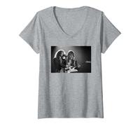 Donna Scorpions Klaus Meine e Il Chitarrista Matthias Jabs Maglietta con Collo a V