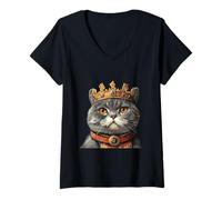 Donna Scottish Fold Cats - Scottish Fold Cats Maglietta con Collo a V