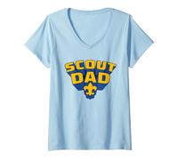 Donna Scout Dad! Cub Scouts Scouting America Comic Book Style Art Maglietta con Collo a V