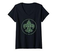 Donna Scouts BSA Outdoor Code Artistic Leaf Design Maglietta con Collo a V