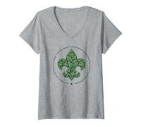 Donna Scouts BSA Outdoor Code Artistic Leaf Design Maglietta con Collo a V