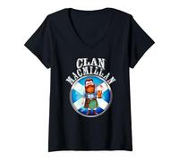 Donna Scozia Clan MacMillan Cognome Scozzese Clans Maglietta con Collo a V