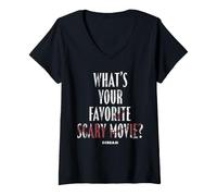 Donna Scream Favorite Scary Movie Maglietta con Collo a V