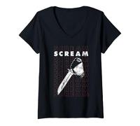 Donna Scream Logo Stack Maglietta con Collo a V