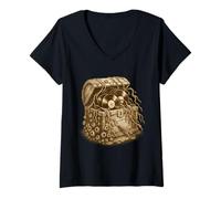 Donna Scrigno in vinile Treasure Shantycore Maglietta con Collo a V