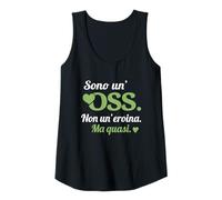 Donna Scritta OSS O.S.S. Operatore Socio Sanitario Verde Canotta